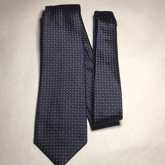 J.P. Telford- Blue with small yellow circles and dots. Italian 100% silk NWT - Picture 2 of 10